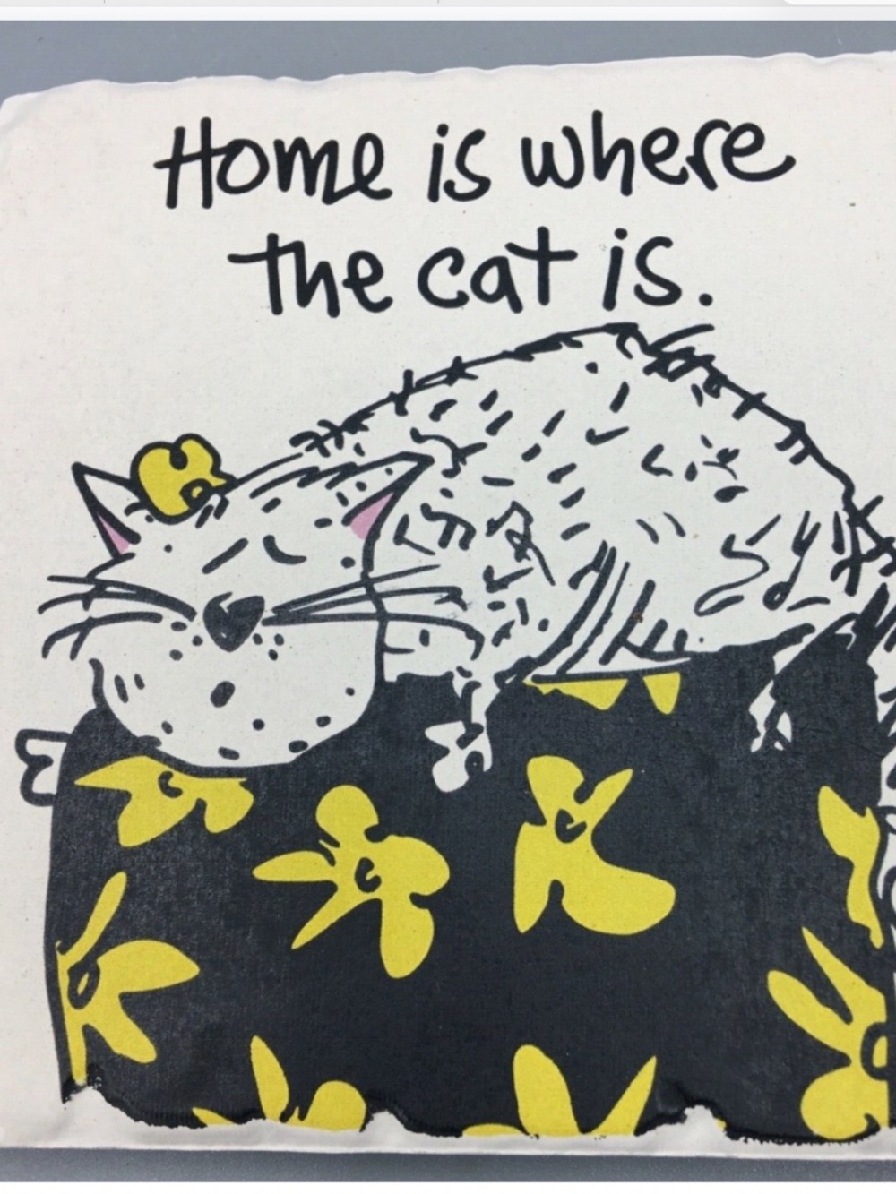 Tumbled Stone cat coaster “Home is where the cat is”
